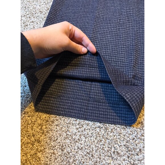 NEW Loft Wide-Leg High-Rise Herringbone Navy Button Front Trousers Pants Size 10 - Picture 6 of 13